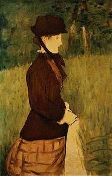 Edouard Manet Woman walking in the Garden Norge oil painting art